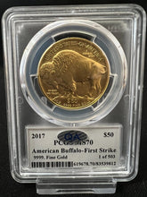 Load image into Gallery viewer, 2017 1oz Gold Buffalo PCGS MS70 (Fraser Label 1 of 503) QA