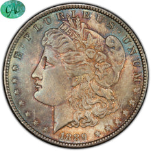 Load image into Gallery viewer, 1889-P Morgan Silver Dollar MS65 CAC - - Sea Green and Golden Toning