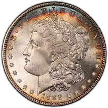 Load image into Gallery viewer, 1888-P Morgan Silver Dollar PCGS MS66 - Gorgeous Golden & Blue Peripheral Toning