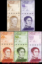 Load image into Gallery viewer, Venezuela 2021 Bolivares Digitales Set Of 5,10, 20, 50 & 100 Gem Uncirculated