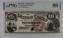 Load image into Gallery viewer, 1880 $10 Legal Tender FR 100 - PMG 66EPQ Magnificent Note!