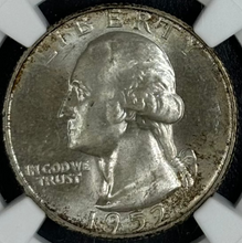 Load image into Gallery viewer, 1952-D 25C Washington Quarter NGC MS67 - Lustrous w/ Light Peripheral Toning
