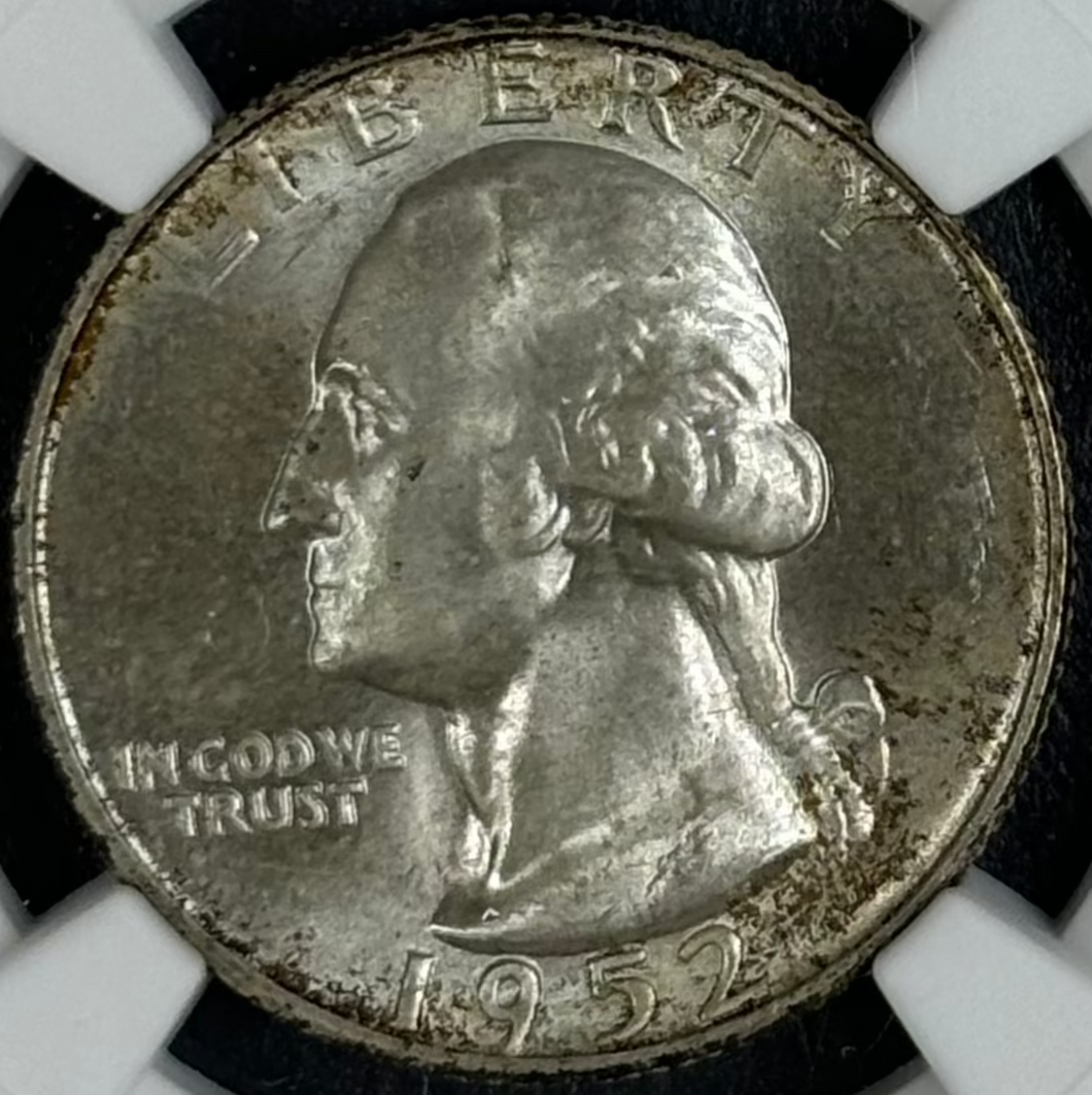 1952-D 25C Washington Quarter NGC MS67 - Lustrous w/ Light Peripheral Toning