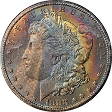 Load image into Gallery viewer, 1883-CC $1 GSA Morgan Silver Dollar NGC MS64* -Textile Rainbow Cartwheel BOX&amp;COA
