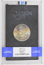 Load image into Gallery viewer, 1883-CC $1 GSA Morgan Silver Dollar NGC MS64* - Sunset Pastel Tone w/ Box &amp; COA
