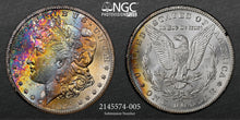 Load image into Gallery viewer, 1884-CC $1 GSA Morgan Silver Dollar NGC MS64🌟Gorgeous Rainbow Cartwheel BOX&amp;COA
