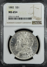 Load image into Gallery viewer, 1882-P $1 Morgan Dollar NGC MS65+ -- Phenomenal Blast White Gem w/ Great Strike
