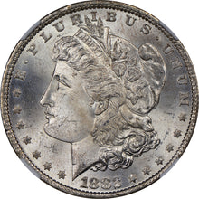 Load image into Gallery viewer, 1882-P $1 Morgan Dollar NGC MS65+ -- Phenomenal Blast White Gem w/ Great Strike
