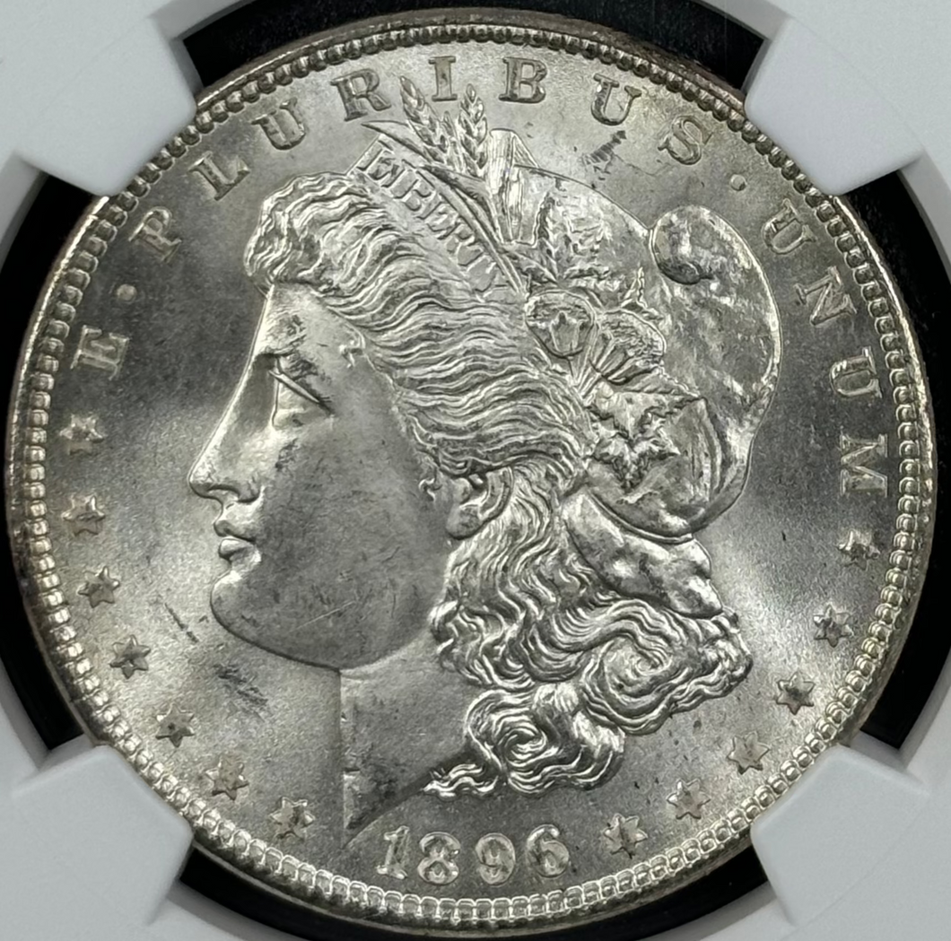 1896-P $1 Morgan Dollar NGC MS65+ Amazing Blast White Lustrous Gem Great Strike!