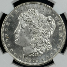 Load image into Gallery viewer, 1879-S $1 Morgan Dollar NGC MS65 Blast White Gem Frosty Full Strike
