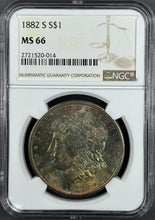 Load image into Gallery viewer, 1882-S $1 Morgan Dollar NGC MS66 Breathtaking Gold, Russet, Sea Green &amp; Blue Gem
