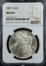 Load image into Gallery viewer, 1881-S $1 Morgan Dollar NGC MS66+ -- Blast White Gem w/ Incredible Toned Reverse
