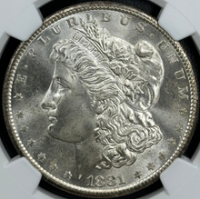 Load image into Gallery viewer, 1881-S $1 Morgan Dollar NGC MS66+ -- Blast White Gem w/ Incredible Toned Reverse
