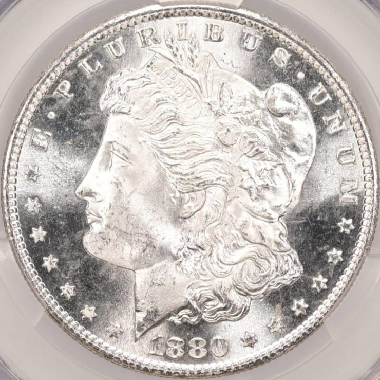 1880-S $1 Morgan Dollar CACG MS66 -- Stunning Blast White & Frosty Gem