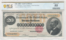Load image into Gallery viewer, 1882 $20 Gold Certificate Fr.1178 -- PCGS AU55
