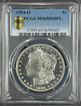 Load image into Gallery viewer, 1904-O $1 Morgan Dollar PCGS MS65 DMPL -- Remarkable Blast White Flashy Gem
