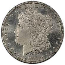 Load image into Gallery viewer, 1887-O $1 Morgan Dollar PCGS MS65 -- Stunning Blast White Gem w/ Frosty Device
