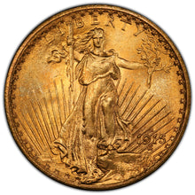Load image into Gallery viewer, 1915-S $20 Gold Saint Gaudens Double Eagle PCGS MS65 - Rich Vibrant Orange Gold
