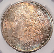 Load image into Gallery viewer, 1880-S $1 Morgan Dollar CACG MS65 -- Golden Orange, Blue &amp; Russet Toned Gem
