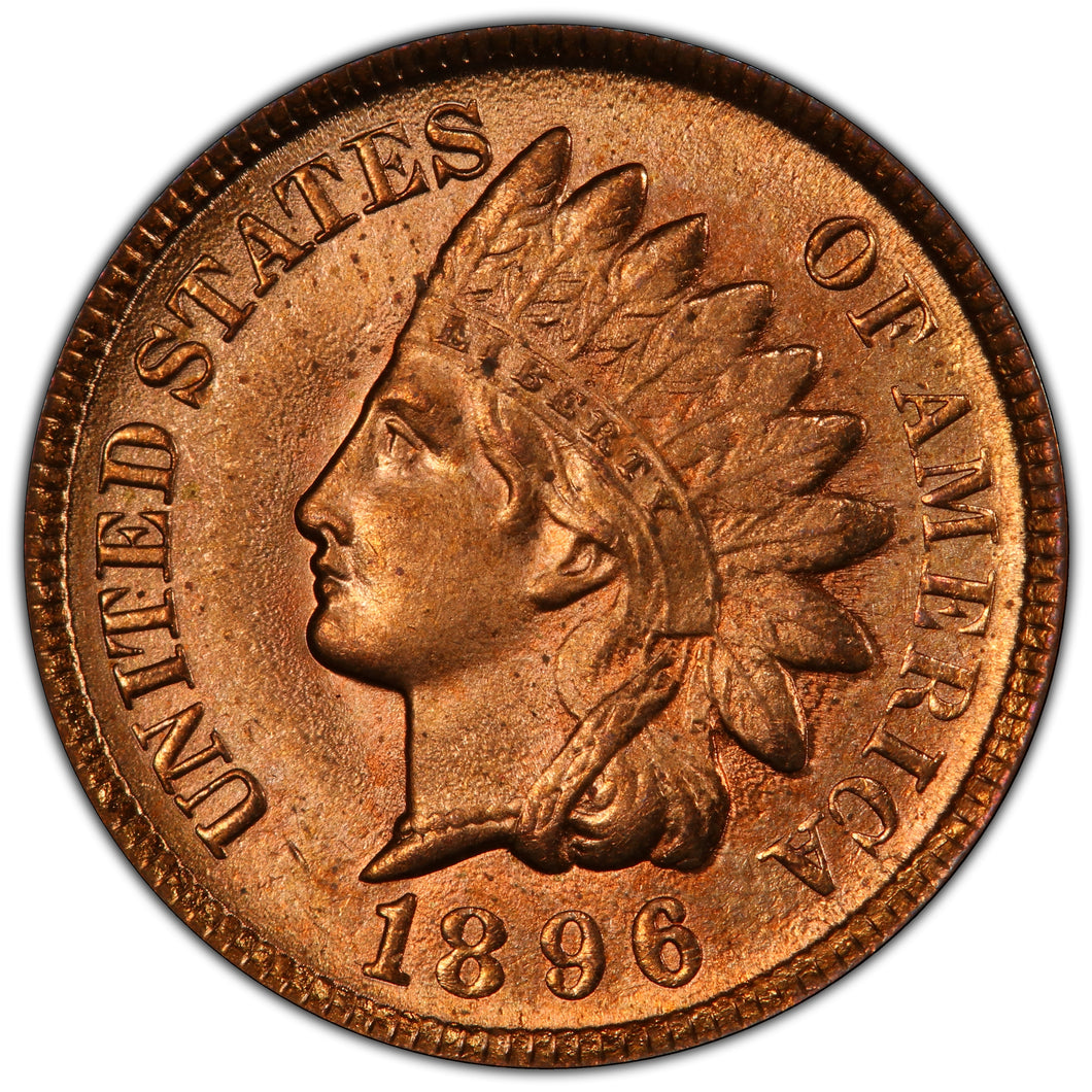 1896 1¢ Indian Head Cent PCGS MS66 RD -- Bright Fire Red Gem w/ Great Strike!