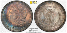 Load image into Gallery viewer, 1881-O $1 Morgan Dollar PCGS MS65 -- Spectacular Bright Blue &amp; Russet Toning
