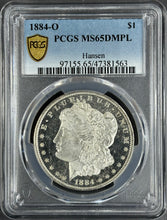 Load image into Gallery viewer, 1884-O $1 Morgan Dollar PCGS MS64 DMPL Blast White Frosty Cameo Deep Mirrors
