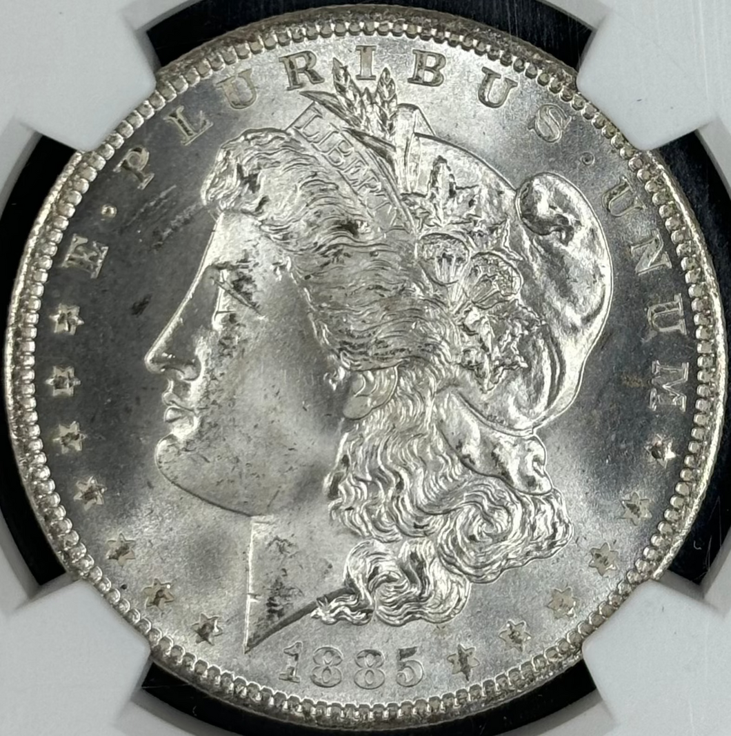 1885-O $1 Morgan Dollar NGC MS67 -- Stunning Blast White Gem w/ Nice Strike!
