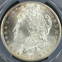 Load image into Gallery viewer, 1884-CC $1 Morgan Dollar PCGS MS67 - Bright White Gem w/ Minor Peripheral Toning
