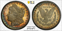 Load image into Gallery viewer, 1880-CC $1 Morgan Dollar 8/High 7 PCGS MS66+ -- Fiery Orange &amp; Sea Green Toning
