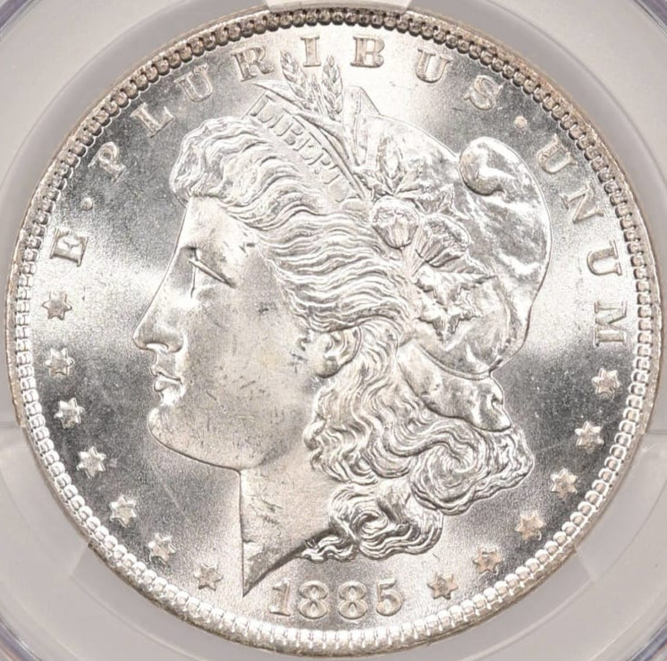 1885-P $1 Morgan Dollar CACG MS65 Spectacular Bright White Gem w/ Great Strike!