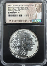 Load image into Gallery viewer, 2021 2 Oz Silver Lost Buffalo Ultra High Relief Reverse Proof -- NGC PF70 Fraser
