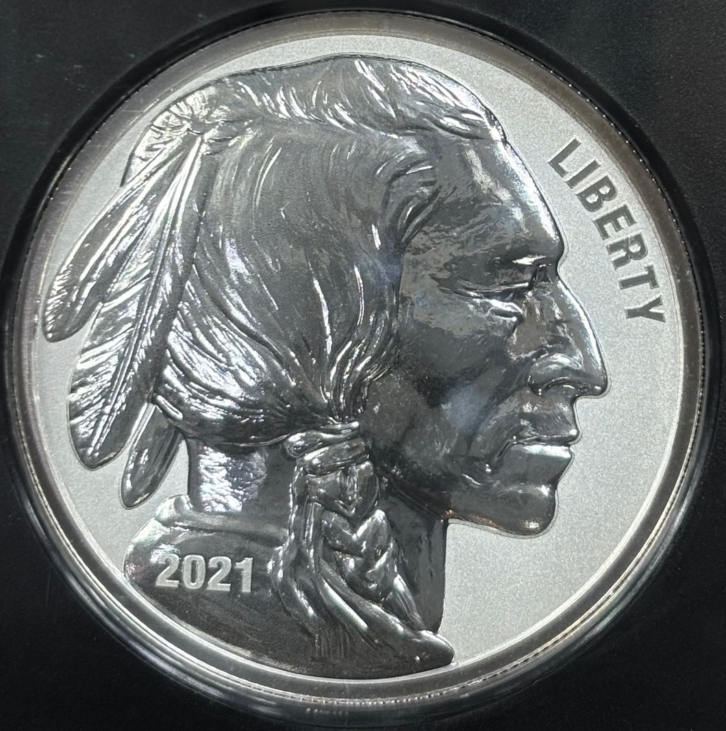 2021 2 Oz Silver Lost Buffalo Ultra High Relief Reverse Proof -- NGC PF70 Fraser