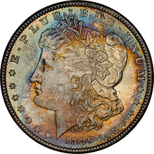 Load image into Gallery viewer, 1889-P $1 Morgan Dollar NGC MS66+ -- Beautiful Blue, Orange &amp; Russet Toned Gem
