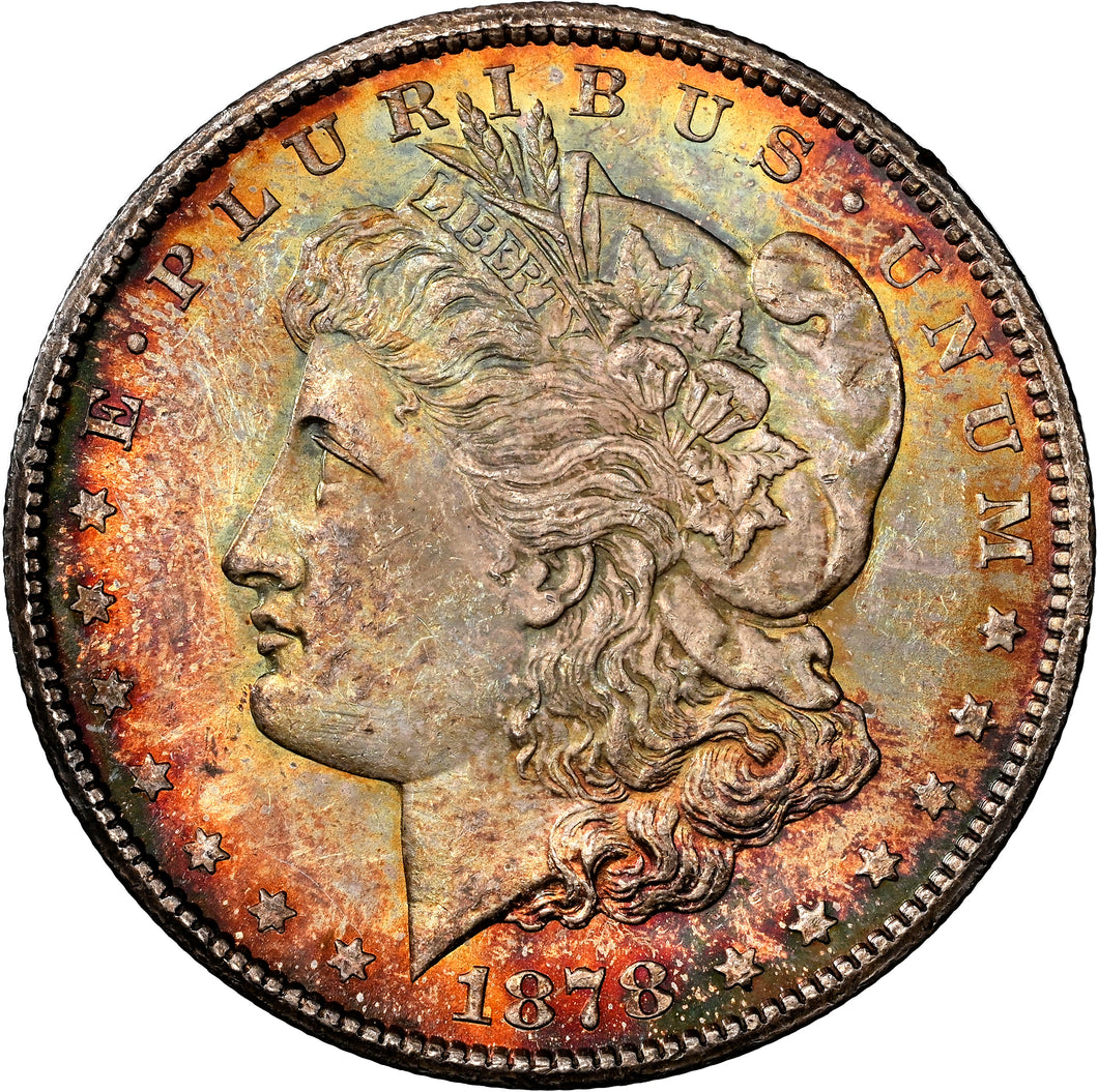 1878-CC $1 Morgan Silver Dollar -- NGC MS65 -- Rich Brilliant Sunset Toning