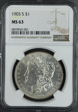 Load image into Gallery viewer, 1903-S $1 Morgan Dollar NGC MS63 Amazing Flashy Bright White Lustrous &amp; Scarce!
