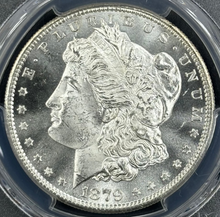 Load image into Gallery viewer, 1879-S $1 Morgan Dollar PCGS MS65 -- Stunning Lustrous Blast White Gem
