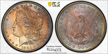 Load image into Gallery viewer, 1883-P $1 Morgan Dollar PCGS MS65 - Beautiful Orange, Sea Green &amp; Blue Toned Gem
