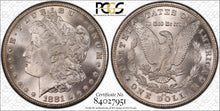 Load image into Gallery viewer, 1881-CC $1 Morgan Dollar PCGS MS65 -- Incredible Bright White Lustrous Gem
