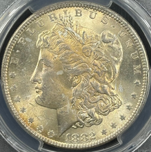 Load image into Gallery viewer, 1882-P $1 Morgan Dollar PCGS MS65 -- Stunning Lustrous Bright Golden Toned Gem
