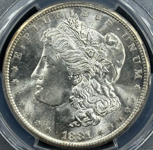 Load image into Gallery viewer, 1881-S $1 Morgan PCGS MS66 Bright White Lustrous Gem w/ Clean Cheek Looks 67
