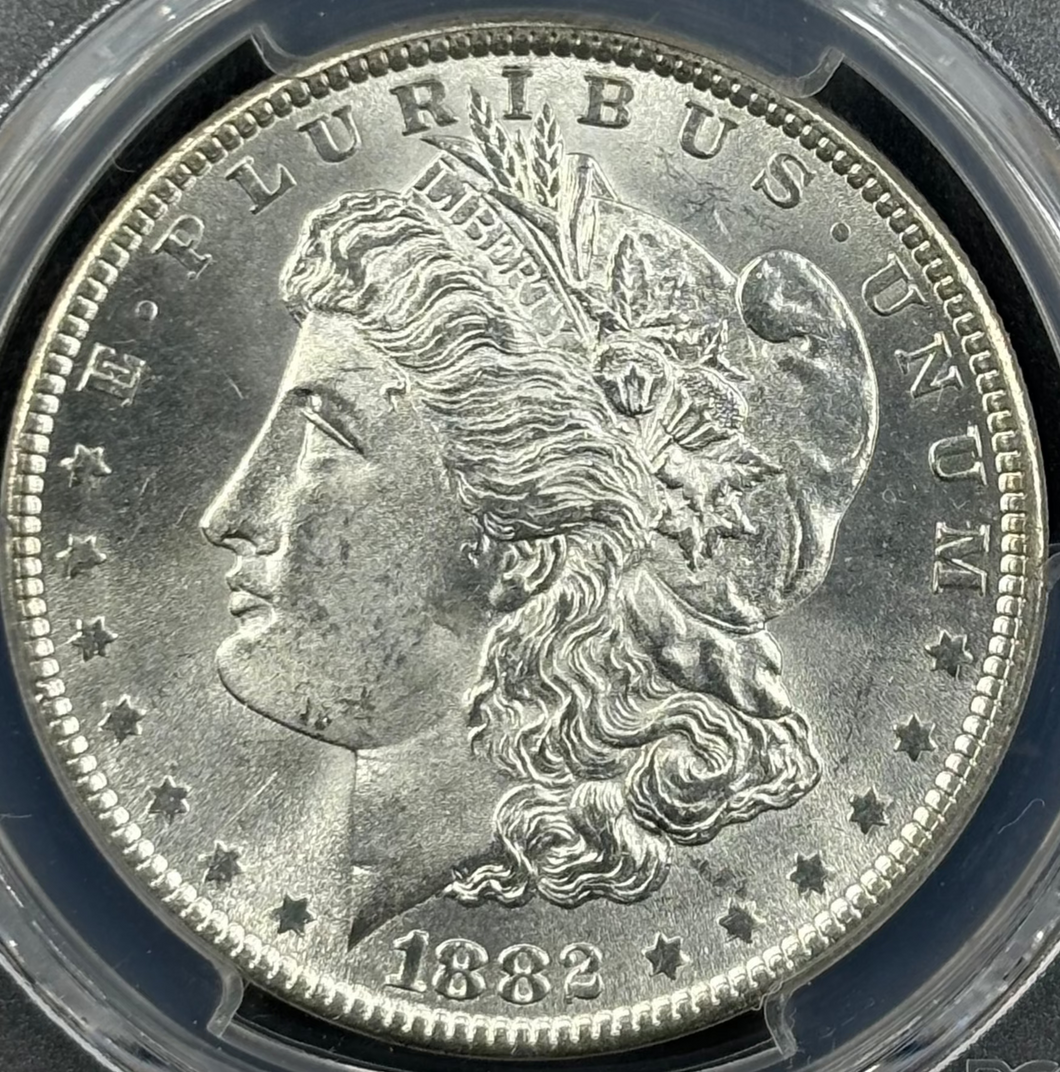 1882-P $1 Morgan Dollar PCGS MS65 -- Lustrous Bright White Gem w/ Clean Cheek