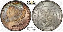 Load image into Gallery viewer, 1890-P $1 Morgan Dollar PCGS MS65 -- Stunning Sea Green, Russet &amp; Gold Toned Gem
