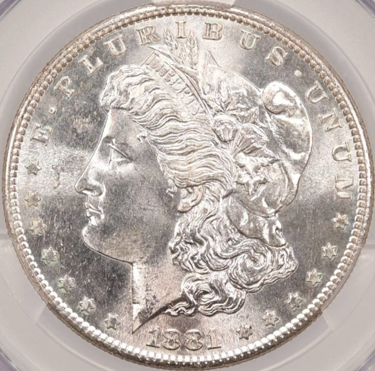 1881-S $1 Morgan Dollar CACG MS65 Superb Lustrous White Gem w/ Great Strike!