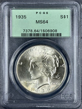 Load image into Gallery viewer, 1935-P $1 Morgan Dollar PCGS MS64 -- Spectacular Bright White &amp; Lustrous OGH
