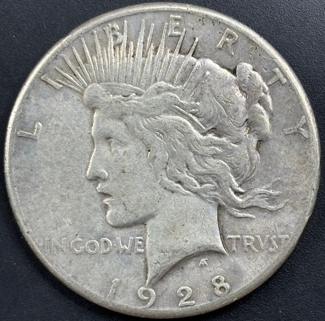 1928-P $1 Peace Dollar - Raw XF - See Pictures