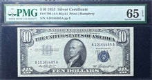 Load image into Gallery viewer, 1953 $10 Silver Certificate Fr.1706 - PMG 65 EPQ Gem Unc
