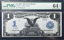 Load image into Gallery viewer, 1899 $1 Silver Certificate Fr.233 Black Eagle - PMG 64 EPQ - Very Low Serial!
