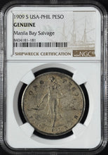Load image into Gallery viewer, 1909-S Peso USA Philippines Manila Bay Salvage WWII - NGC Genuine
