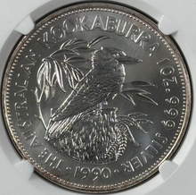 Load image into Gallery viewer, Australia 1990 $5 Kookaburra 1oz Silver - NGC MS69

