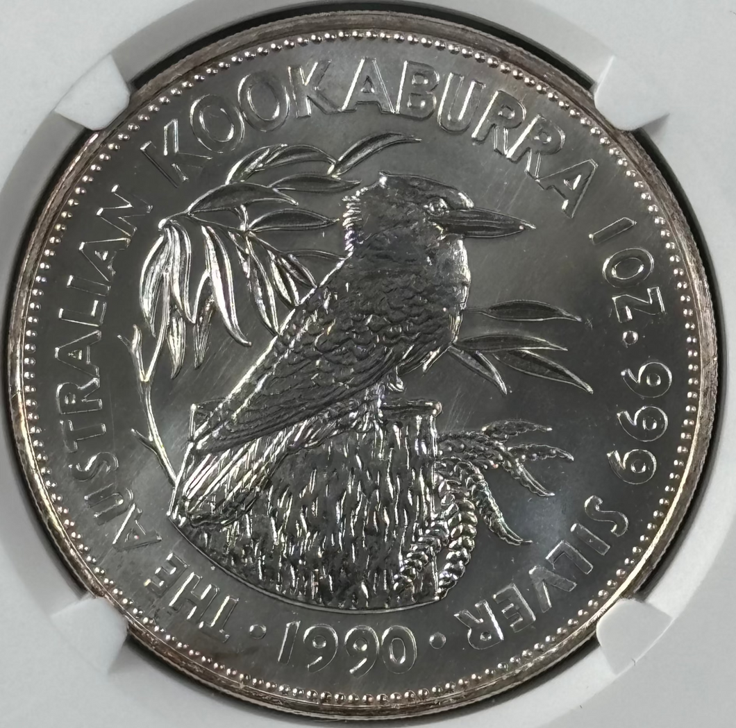 Australia 1990 $5 Kookaburra 1oz Silver - NGC MS69